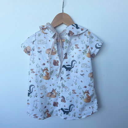 Amber Blouse in Designer Woodland or Deer Print | Echoes of Autumn | MTO