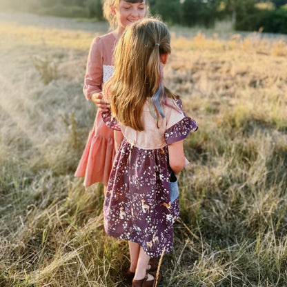Ruffle Rowan Dress in Royal Deer Print | Echoes of Autumn | MTO
