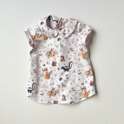 Amber Blouse in Designer Woodland or Deer Print | Echoes of Autumn | MTO