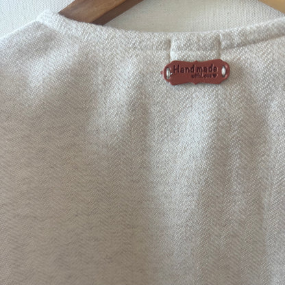 100% Cotton Fleece Herringbone Cardigan in Natural, Rose, or Hunter Green | Echoes of Autumn | MTO