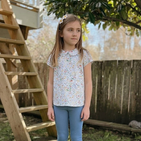 Cotton Amber Classic Blouse- Woodland Snail and Strawberry Print