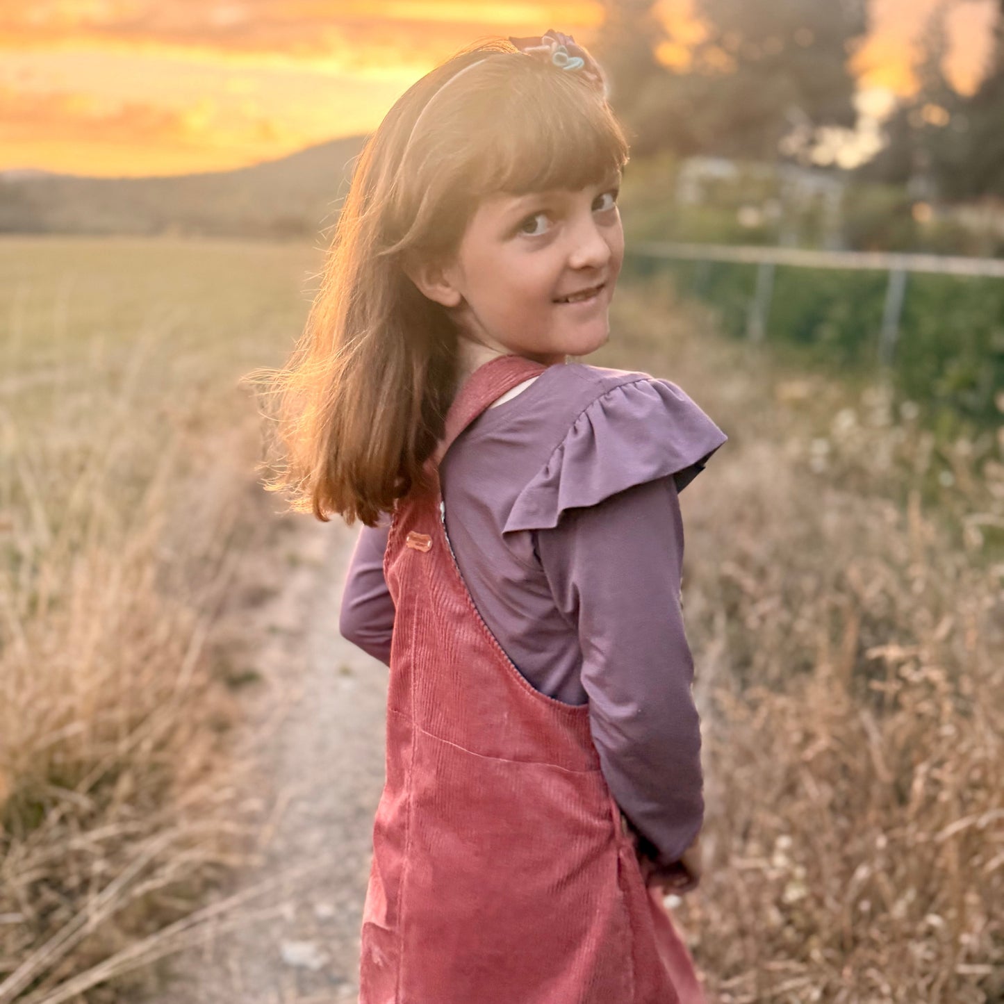 Corduroy Overall Dress in Rosewood | Echoes of Autumn | MTO