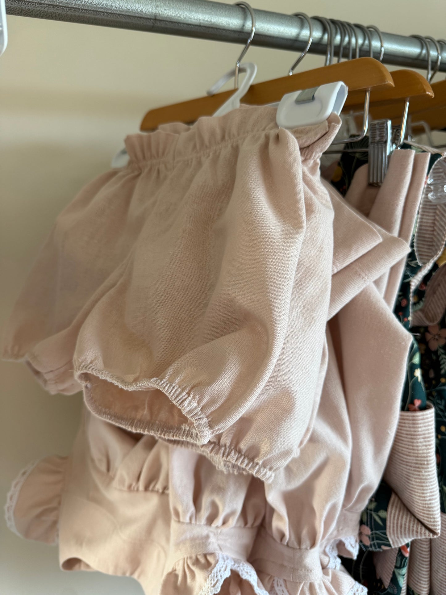 Petal pink Joy dress 2+ bloomer| soft linen cotton
