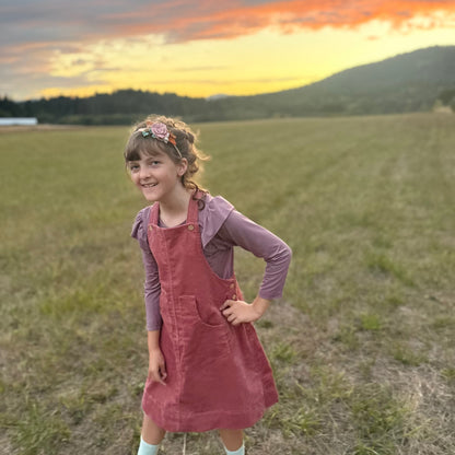 Corduroy Overall Dress in Rosewood | Echoes of Autumn | MTO