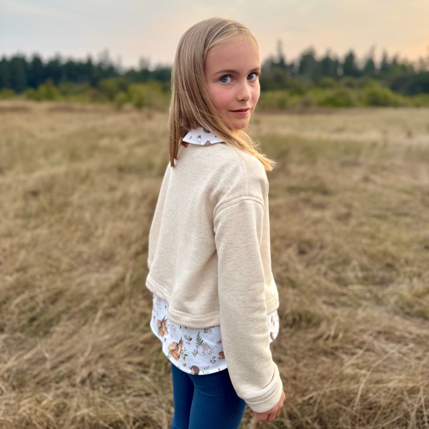 100% Cotton Fleece Herringbone Cardigan in Natural, Rose, or Hunter Green | Echoes of Autumn | MTO