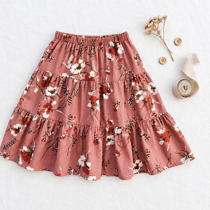 Amy Skirt in Soft Rosewood floral | MTO