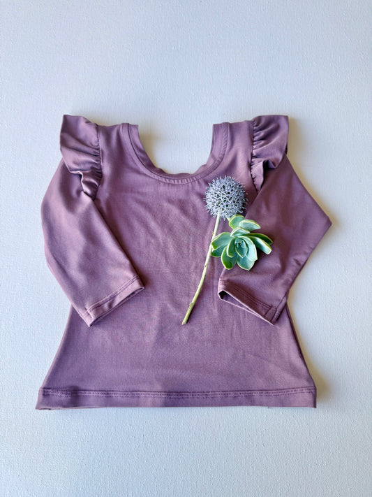 Ballet Ruffle T-Shirt in Plum or Leopard | Echoes of Autumn | MTO