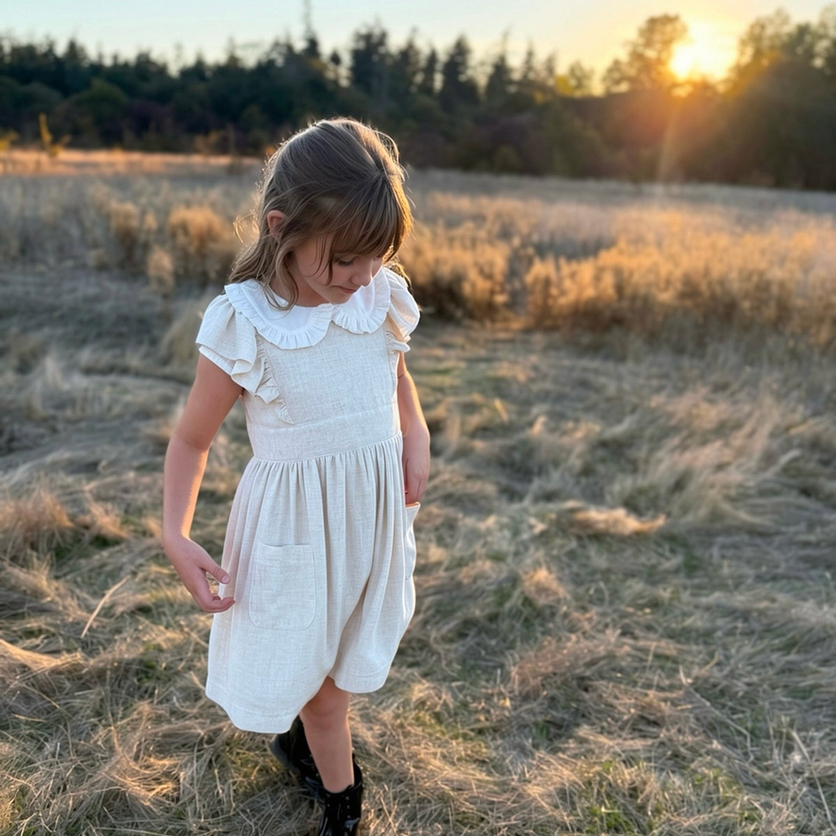 Magnolia Dress in Natural Linen| MTO