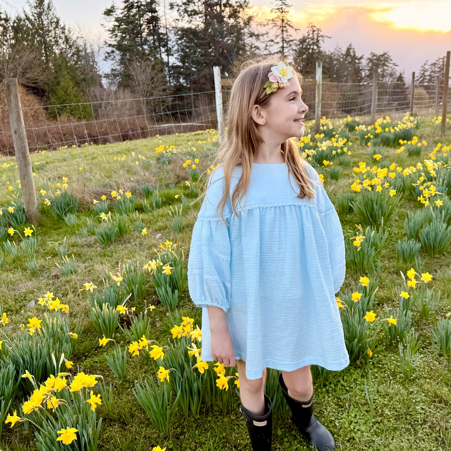 Celeste Bishop Cotton Gauze Dress| Spring Bloom
