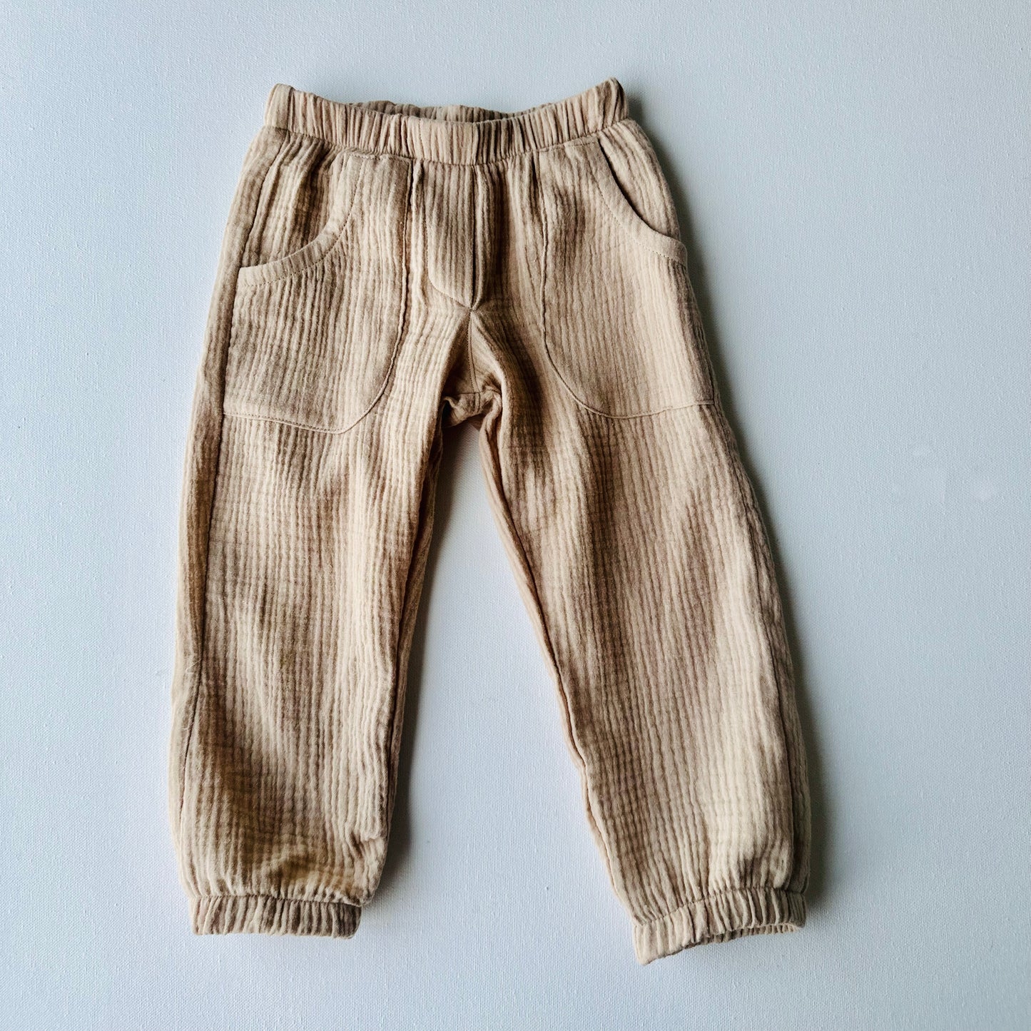 James Trousers, Cotton Double Gauze in Sand (Made to Order)