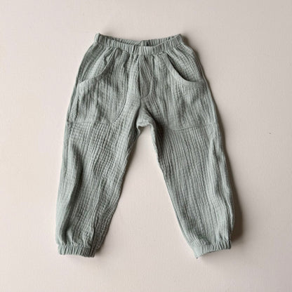 James Trousers, Cotton Double Gauze | Spring Bloom