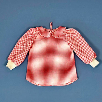 Amber Blouse in Long Sleeved Strawberry-Jam Check