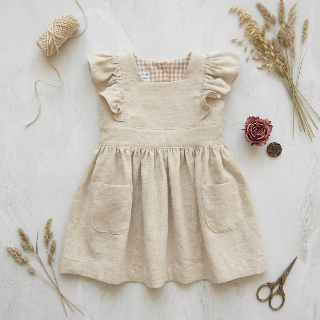 Magnolia Dress in Natural Linen| MTO