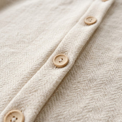 Dolman Cardigan in Natural Herringbone Cotton Fleece | MTO