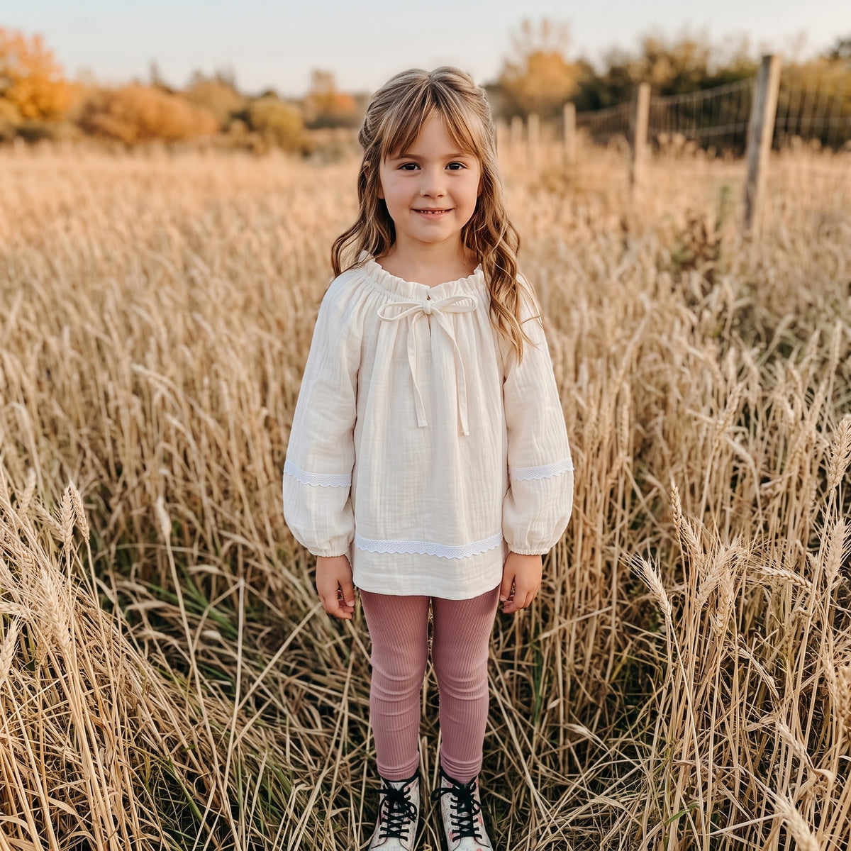 Harmony Blouse Ivory in Organic Cotton Gauze| MTO