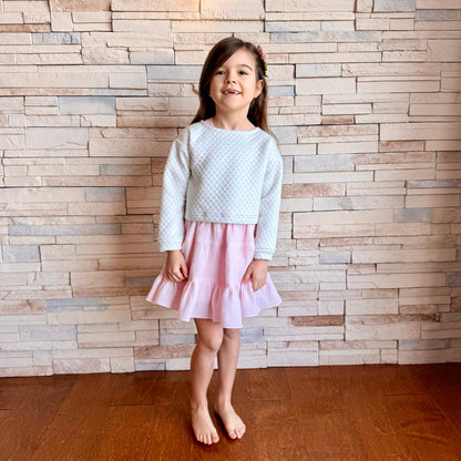 Amy Skirt in Soft Ballet Pink Double Gauze Cotton| RTS