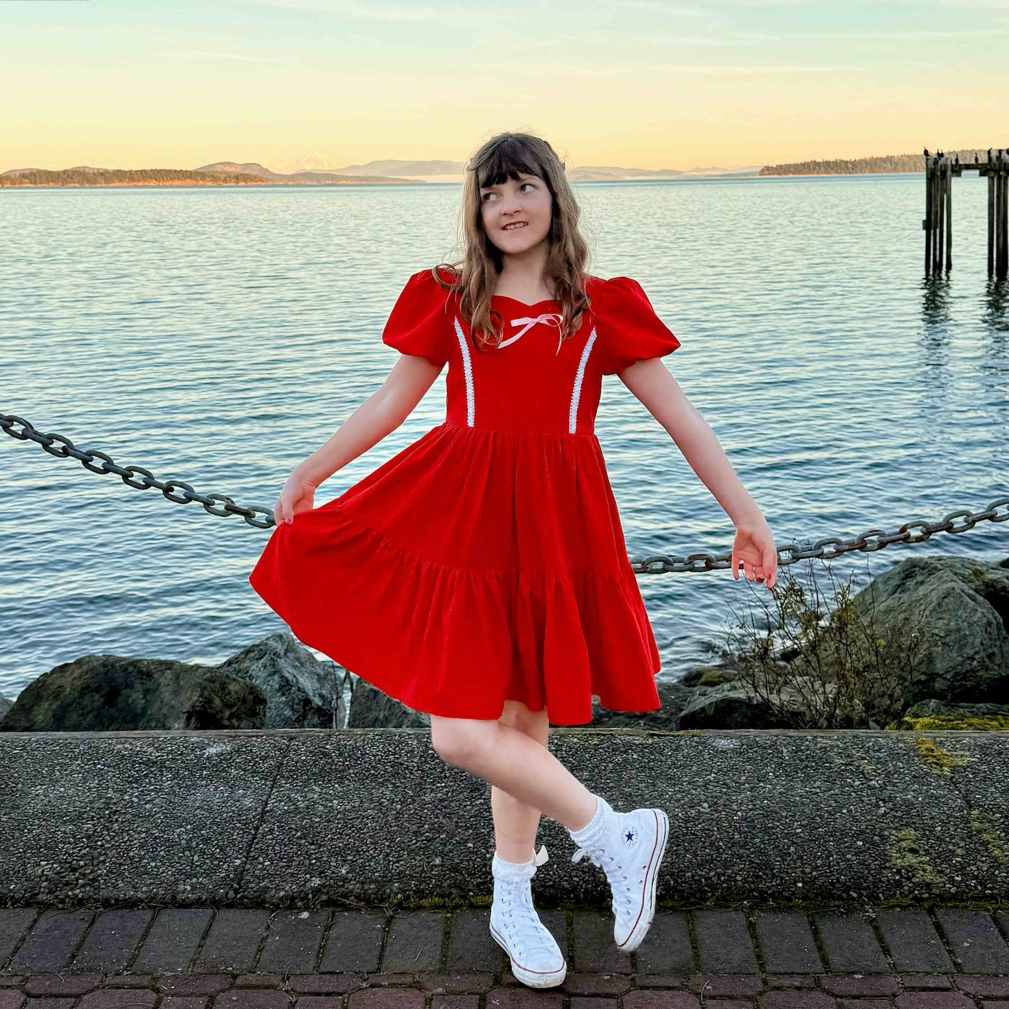 Poppy Dress in Lively Red | RTS