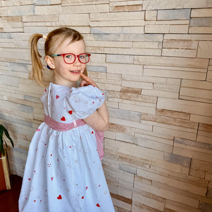 Cordelia White Cotton Heart Dress| RTS