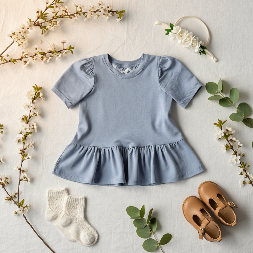 Adele Dress Blue - Upscale Flatlay