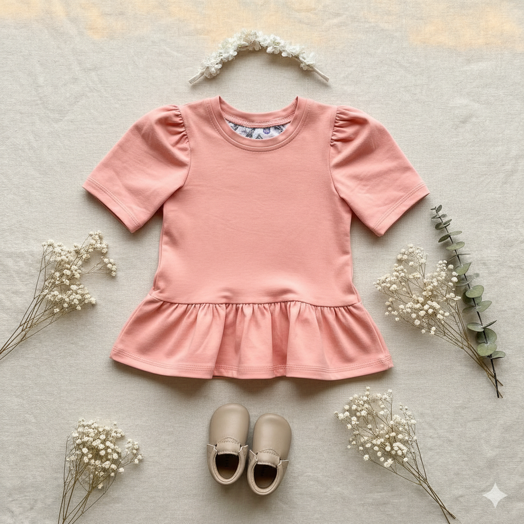 Adele Dress Coral Pink - Upscale Flatlay