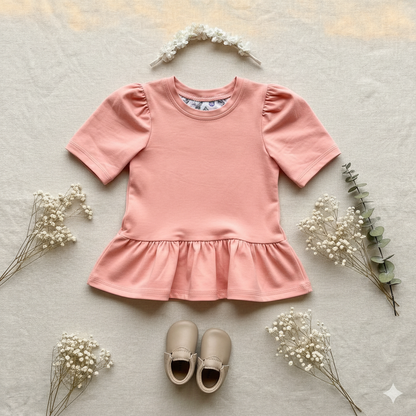 Adele Dress Coral Pink - Upscale Flatlay