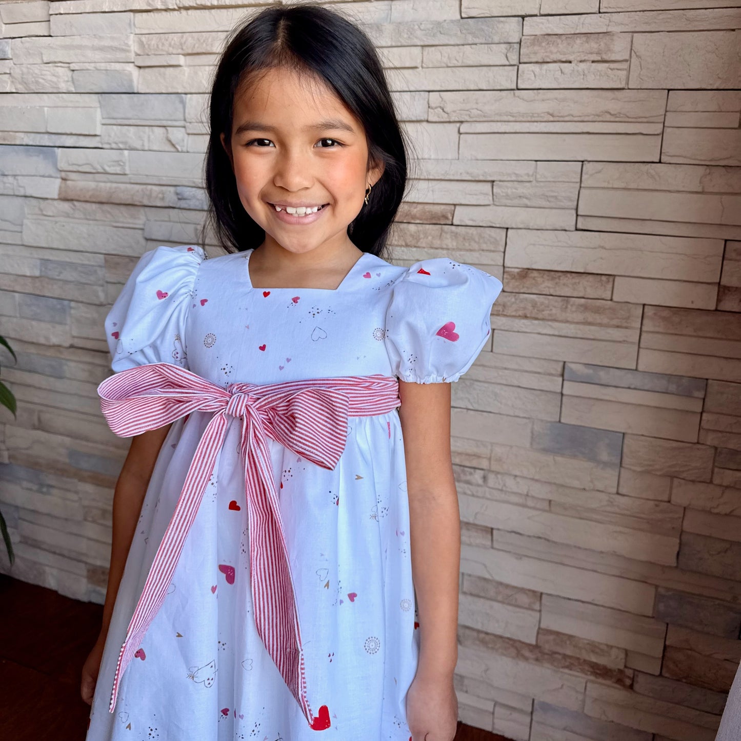 Cordelia White Cotton Heart Dress| RTS