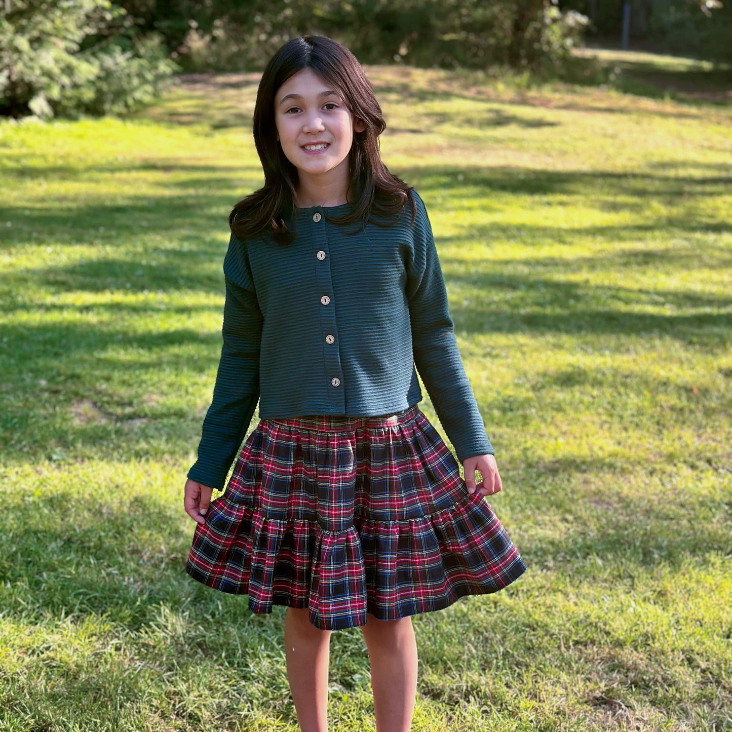 Bamboo Plaid Skirt | RTS