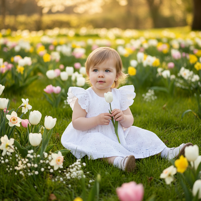 Joy Dress in White Eyelet — Easter
