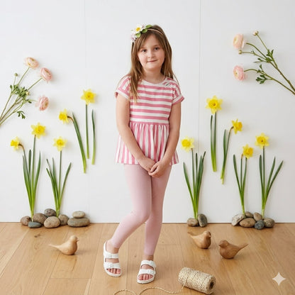 Dolman Stripe Tunic — Bold Pink & Cream | Spring Bloom
