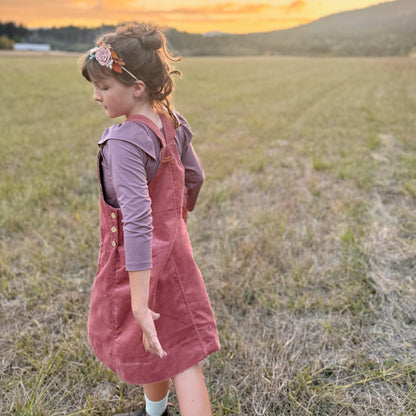 Corduroy Overall Dress in Rosewood | Echoes of Autumn | MTO