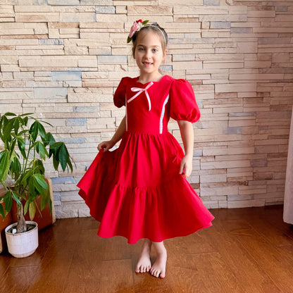 Poppy Dress in Lively Red | RTS