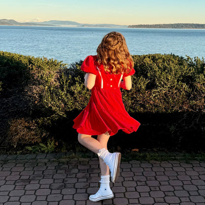 Poppy Dress in Lively Red | RTS