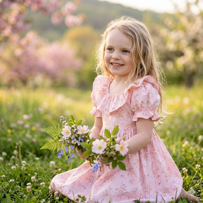 Lily Dress in Rose Floral | Spring Bloom