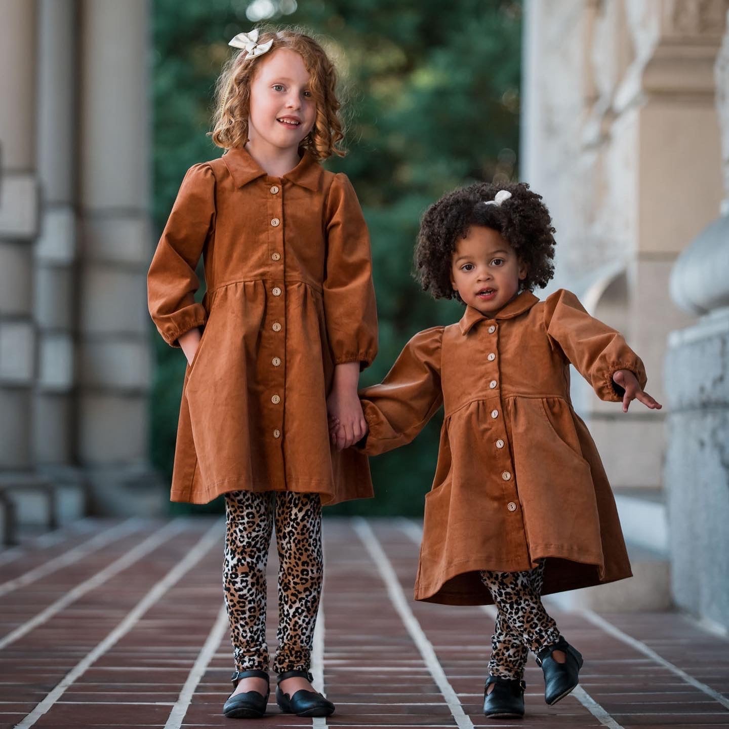 Payton Shirt Dress, in Copper fine rail Corduroy (Made to Order 4 weeks)