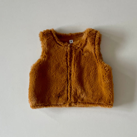Fox Brown Vest, in Vegan Faux Fur- (Made to Order 4 Weeks)