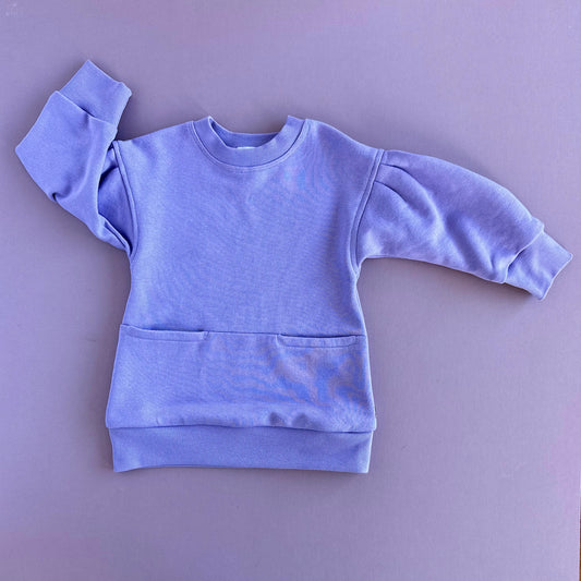 Luna, hydrangea mauve tunic sweater, Recycled Cotton RTS